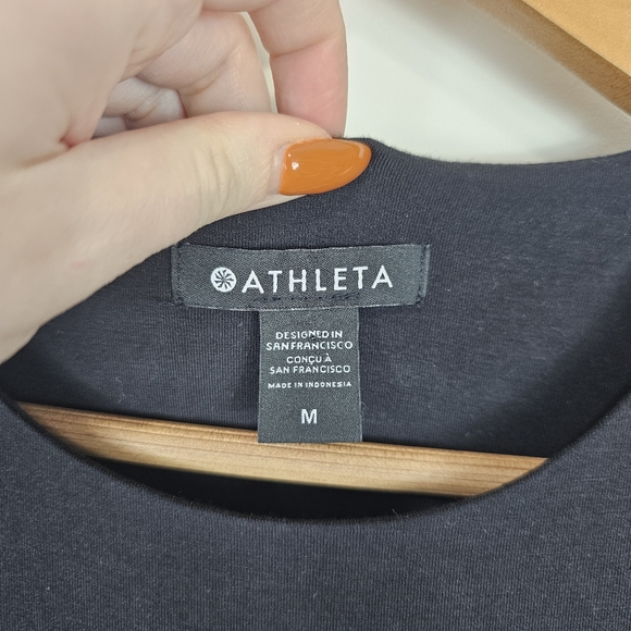 Athleta Black Santorini Thera Fit and Flare Athleisure Dress Medium - Picture 3 of 6